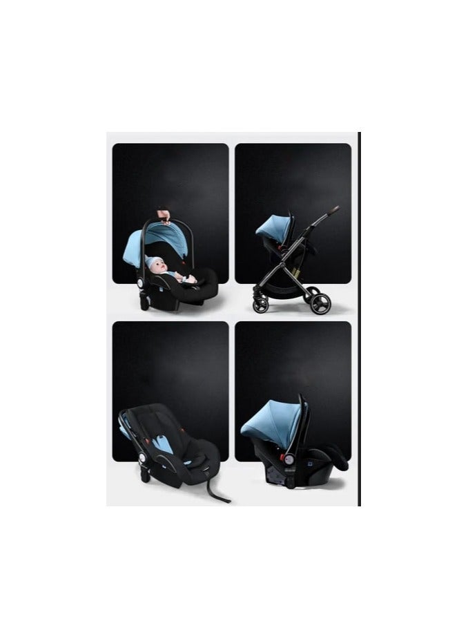 umbrella عربة أطفال مع مقعد سيارة مظلة X9 فاخرة باتجاهين - أسود - Image 5