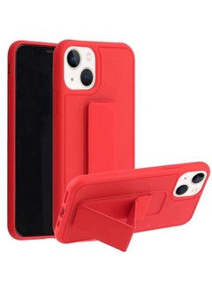 Zolo Finger Grip Holder and standing cover with Car Magnetic Multi-function Shockproof Protective Case Cover For iphone 13 Red  - Image 1