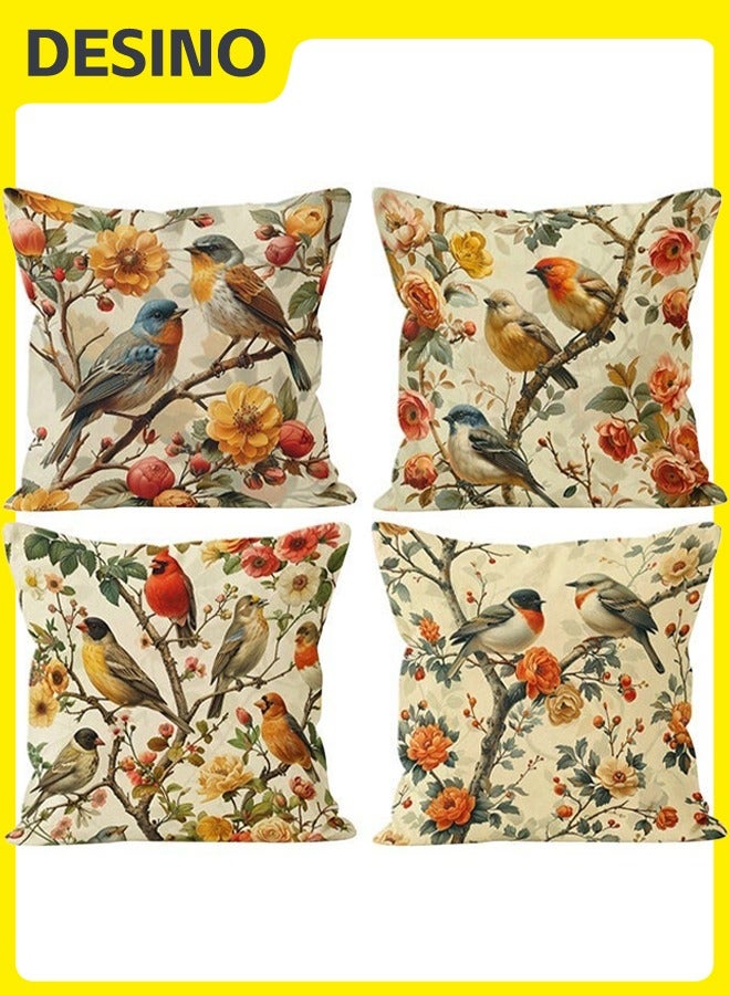 DESINO 4PCS 45x45cm Artistic Decorative Cushion Covers Collection – Polyester Digital Printed Pillow Cases for Sofa, Bed & Outdoor - Image 1