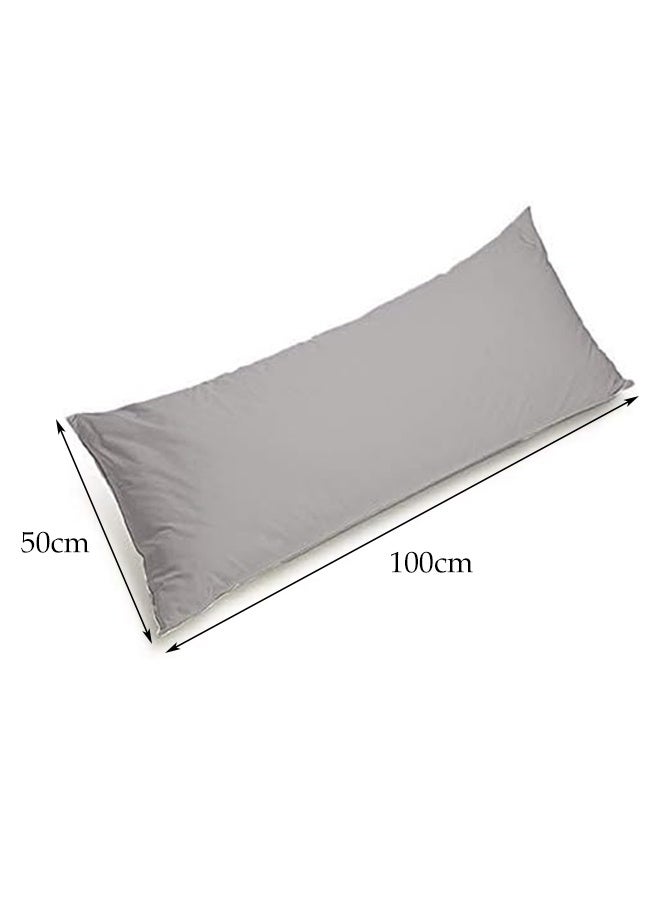 DUNISO Long Pillow, Sleeping Pillow - Adult Body Pillow - Full Body Pillow With Zipper Cover - 50cm x 100cm (Grey) Bedside Cushion, Sofa Large Backrest, Designed To Provide a More Comfortable Sleep, Can Be Used By Multiple People At The Same Time, Also Suitable For Side Sleepers - Image 2