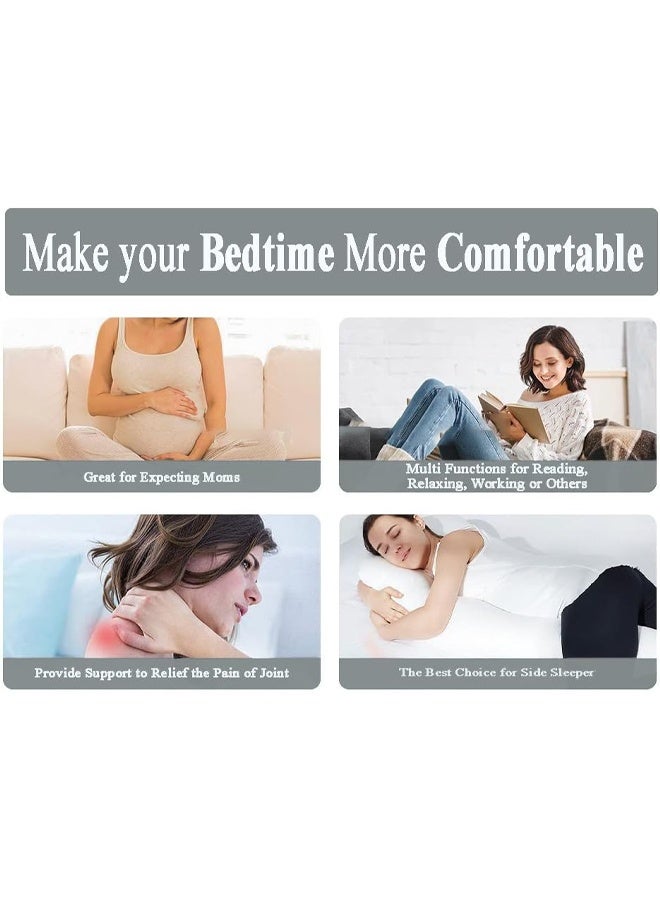 DUNISO Long Pillow, Sleeping Pillow - Adult Body Pillow - Full Body Pillow With Zipper Cover - 50cm x 100cm (Grey) Bedside Cushion, Sofa Large Backrest, Designed To Provide a More Comfortable Sleep, Can Be Used By Multiple People At The Same Time, Also Suitable For Side Sleepers - Image 5