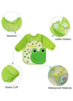 KASTWAVE Long Sleeve Baby Bibs for 6-36 Months Unisex Waterproof Feeding Bibs for Infant Child Toddler, Wipeable Stain, Washable, Lightweight, Stain and Odor Resistant, 4 Pack  - Image 3