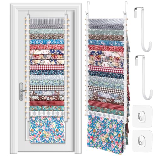 Anglechic 20Shelf Hanging Wall Fabric Organizer Over The Door Cloth Organizer with 4 Hooks Closet Hanging Fabric Storage for Sewing Quilting Collection165 Inch - Image 1