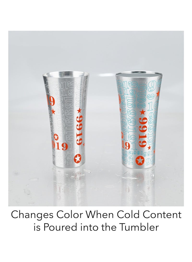 إزدنك كوب ألومنيوم متغير اللون من قطعتين، يتغير لون المعدن عند البرودة، كوب ألومنيوم سعة 340 مل، كوب مشروبات قهوة مثلجة قابل لإعادة الاستخدام - Image 3