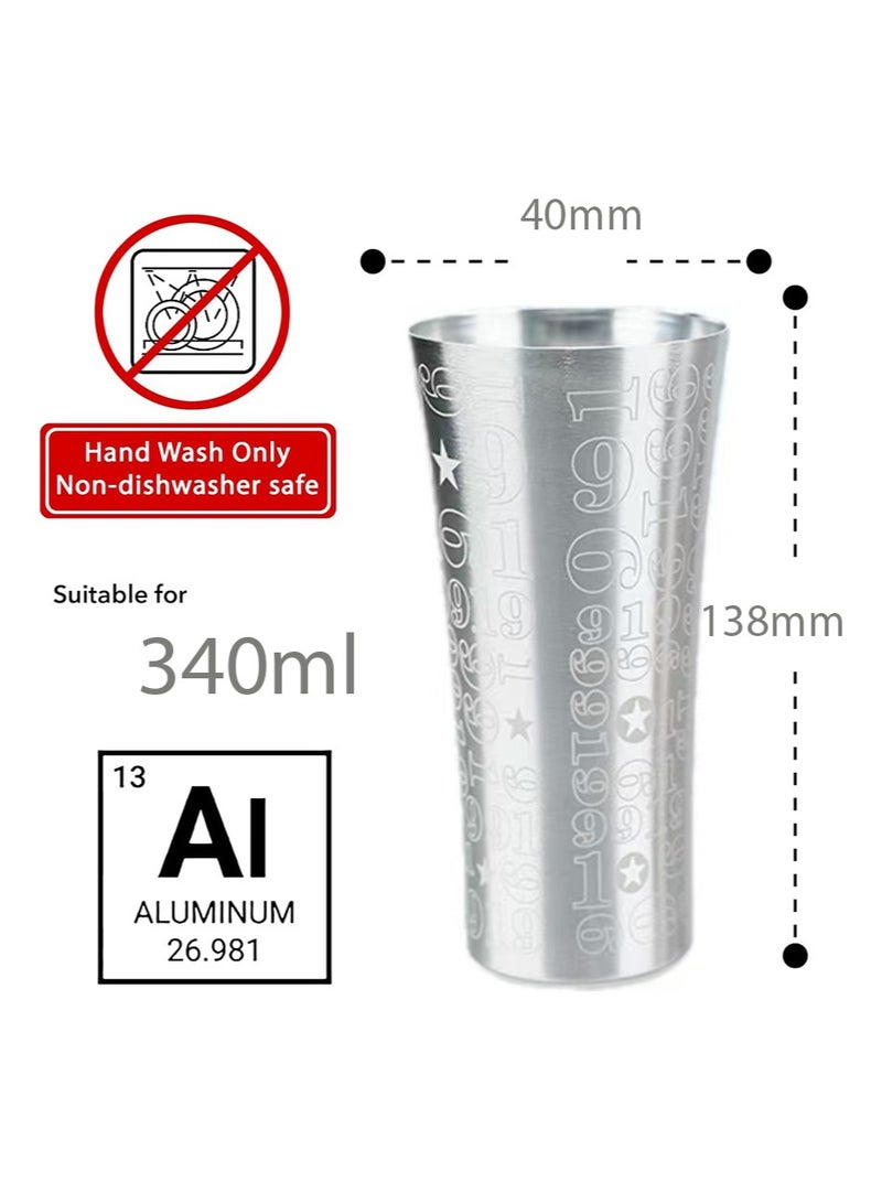 إزدنك كوب ألومنيوم متغير اللون من قطعتين، يتغير لون المعدن عند البرودة، كوب ألومنيوم سعة 340 مل، كوب مشروبات قهوة مثلجة قابل لإعادة الاستخدام - Image 2