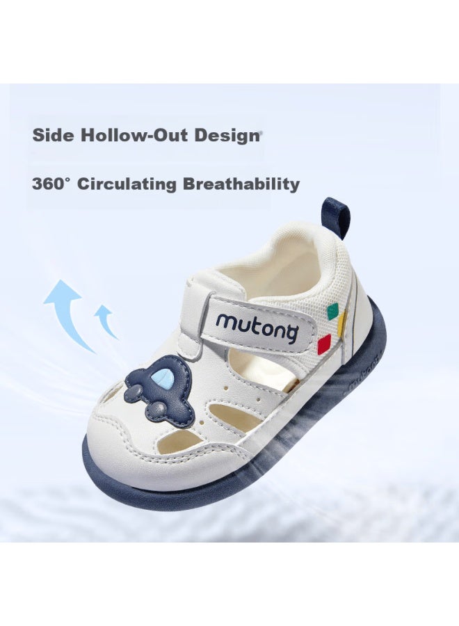 Pastoral Baby Soft Sole Sandals Toddler Boys Summer Breathable Hollow Out Girls Shoes Rabbit Pink White Size 17 - Image 2