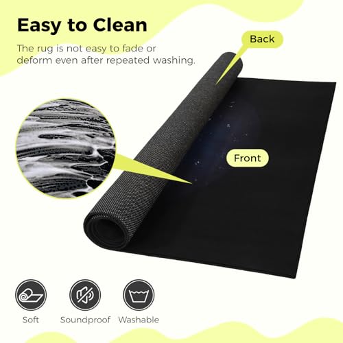 Anjetan Drum Rug, Drum Mat, Electrical Drum Carpet Soundproof Rug Pads Drum Accessories for Electric Drums Jazz Drum Set, Gift for Drummers, Drum Accessories, 47” x 63” - Image 2