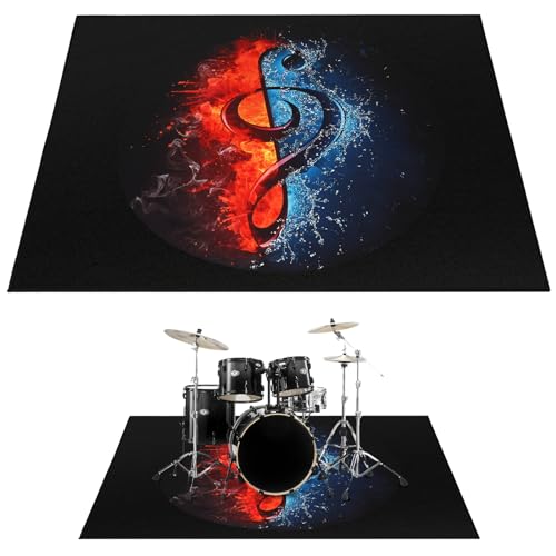 Anjetan Drum Rug, Drum Mat, Electrical Drum Carpet Soundproof Rug Pads Drum Accessories for Electric Drums Jazz Drum Set, Gift for Drummers, Drum Accessories, 47” x 63” - Image 1