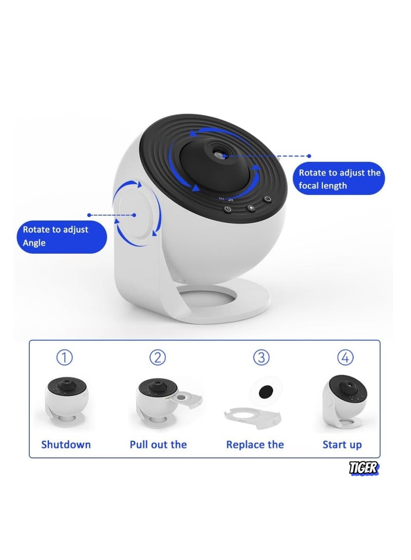 TIGER Star Projector Planetarium Galaxy Projector for Bedroom - 360 Degree Rotation with 13 Replaceable Galaxy Discs, 4K Projection, Large Coverage Area, Night Sky Light for Kids & Adults, Ideal for Sleep, Relaxation & Home Décor - Image 2