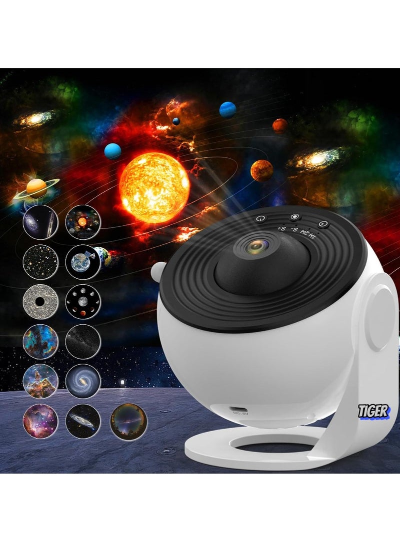 TIGER Star Projector Planetarium Galaxy Projector for Bedroom - 360 Degree Rotation with 13 Replaceable Galaxy Discs, 4K Projection, Large Coverage Area, Night Sky Light for Kids & Adults, Ideal for Sleep, Relaxation & Home Décor - Image 1
