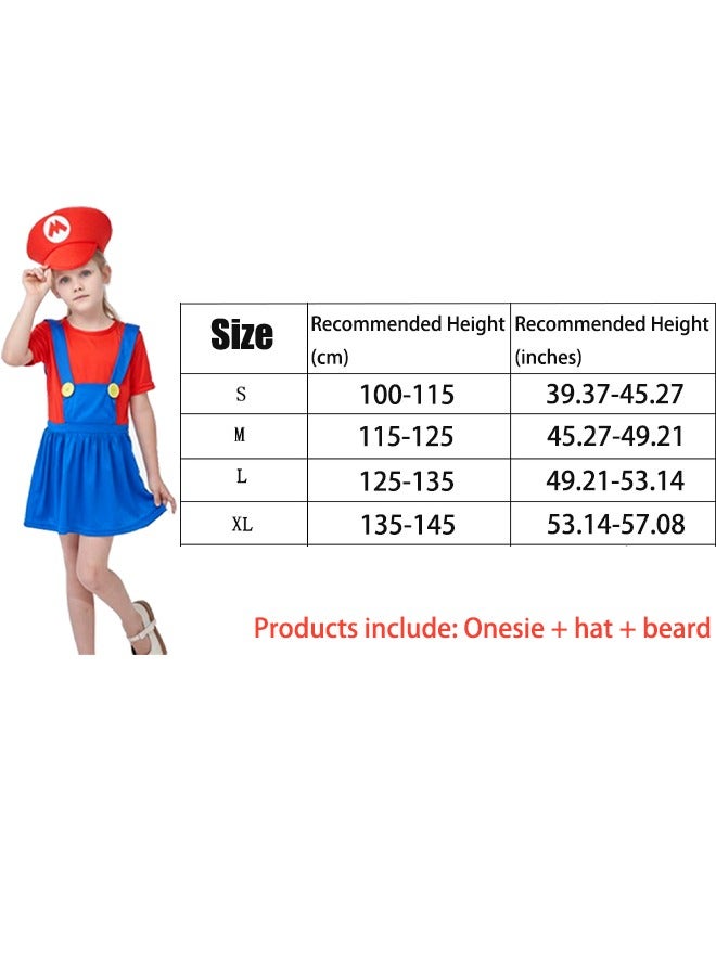 Super Brothers Cosplay Kids Costume Cosplay Jumpsuit Plumber Costume with Hat Mustache - Image 2