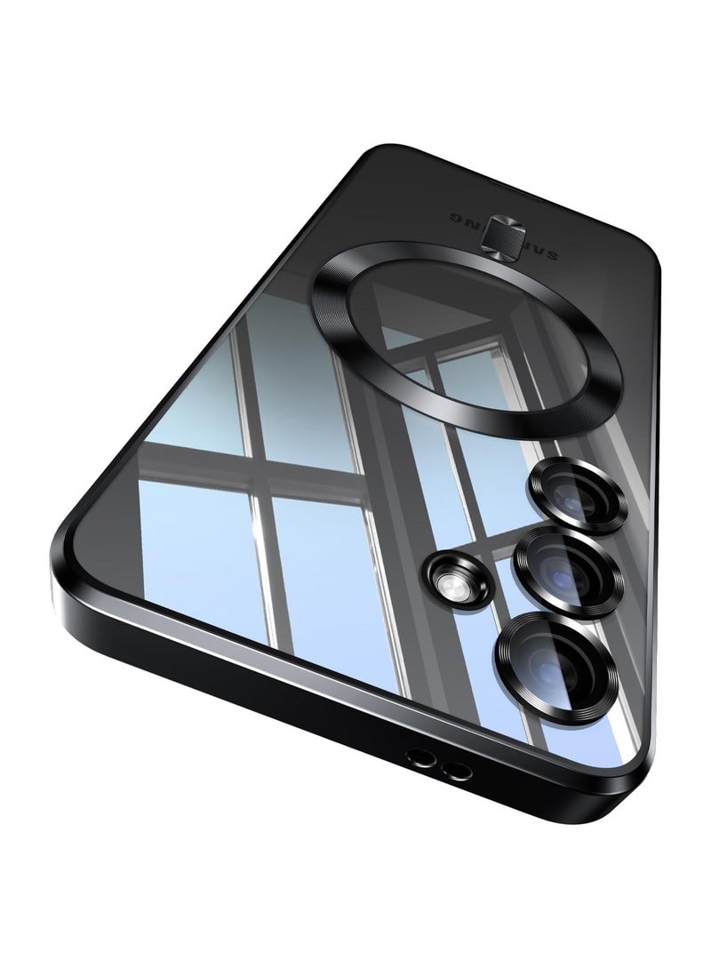 Magnetic Titanium Color for Samsung Galaxy S24 Case with Full Camera Protection [No.1 Strong N56 Magnets] [Military Grade Drop Protection] for Magsafe Women Girls Phone Case -Black - Image 1