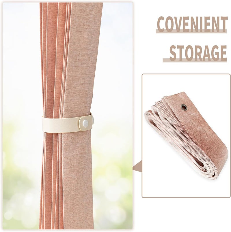 Vatge Accordion Style Doors Curtain - Pink Room Separation for Girls' Bedroom, Open Closet Cover, 80 Inch Long, 1 Panel With Tieback, W52 x L78 - Image 3
