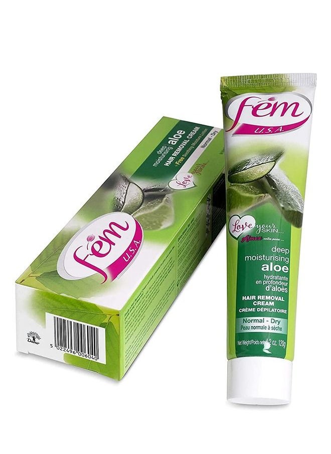 FEM USA Hair Removal Cream with Aloe Vera | For Deep Moisturizing - 120g With pH Balancing Skin Care Lotion - pzsku/ZF5E9B4FB1EC58CA3369CZ/45/_/1679659198/9d9b12dd-5e27-4248-81b3-b0715f7ccc6e