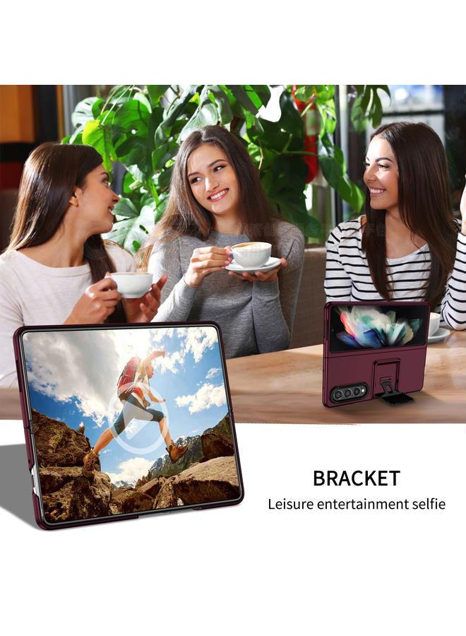 اس-توب جراب لهاتف Samsung Galaxy Z Fold3 5G، جراب ثلاثي الأبعاد قابل للطي مع حامل هاتف الكمبيوتر الشخصي - Image 4