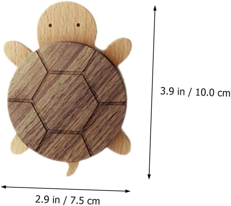 مجموعة خطافات معاطف خشبية على شكل سلحفاة من قطعتين، بتصميم حيواني متين للمدخل والمناشف والحقائب - Image 5