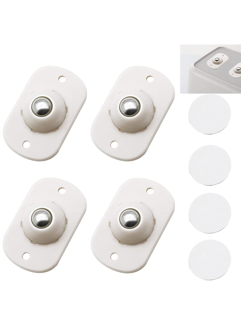 BESTAQUA 16 Pcs BESTAQUA Mini Swivel Casters Wheels Stainless Steel Self Adhesive360 Degree Rotation Pulley Universal Wheels at the Bottom of the Storage Box Swivel Caster Wheels for Furniture Various  - Image 3