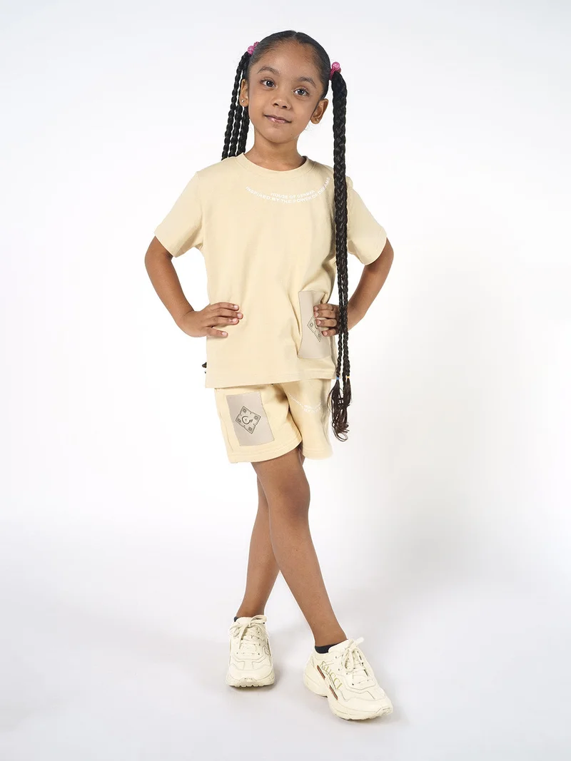 هاوس اوف سينمار Kids Beige Short With Power Of Dreams Print