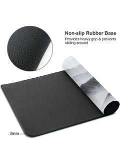 Rock Pow Gaming Mouse Pad Black and White Plum Bossom Cherry Blossom, Extended Large Mouse Mat Desk Pad, Stitched Edges Mousepad, Long Non-Slip Rubber Base Mice Pad 800X300X3MM  - Image 3