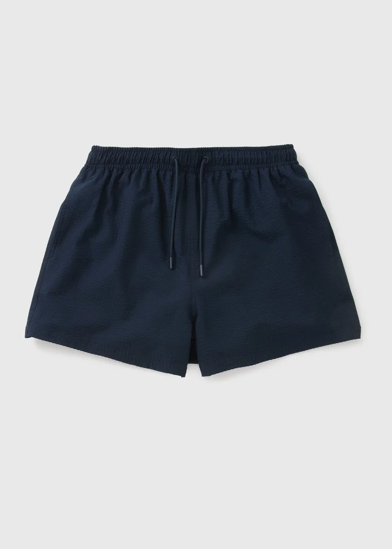 Matalan Navy Textured Seersucker Swim Shorts