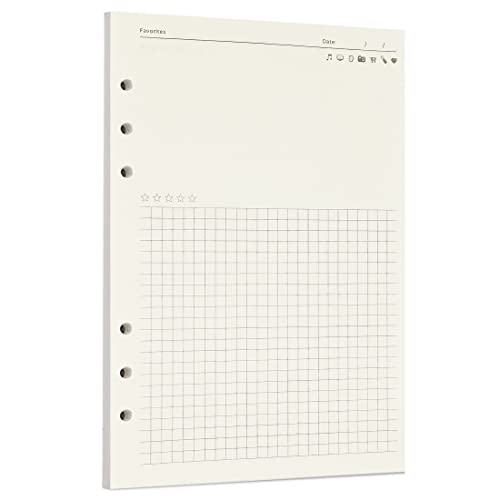 Zelten 1 Pack A5 45 Sheets/90 Pages FavoritesLoose Leaf Punched Paper Refills Paper for 6 Hole Binder Personal Organizer Diary Notebook Refillable Planner - Image 1