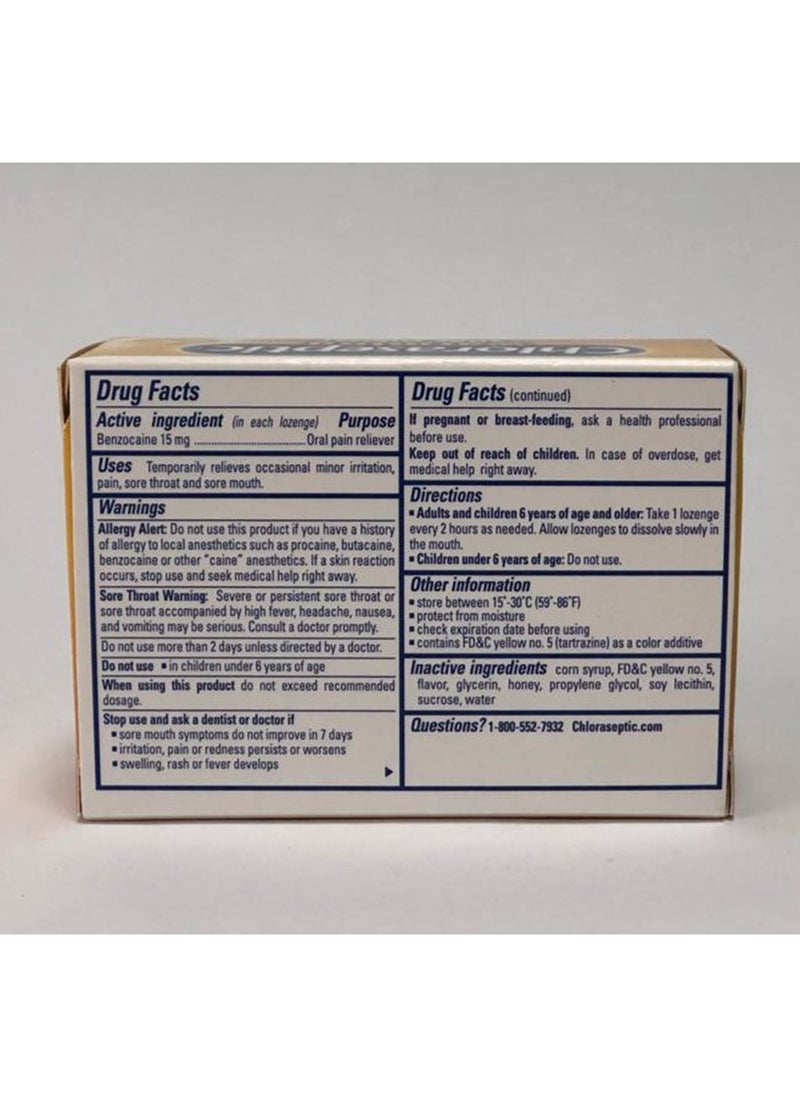 Chloraseptic Warming Sore Throat Lozenges, Honey Lemon-18'S[3X6'S Blisters]  - Image 5