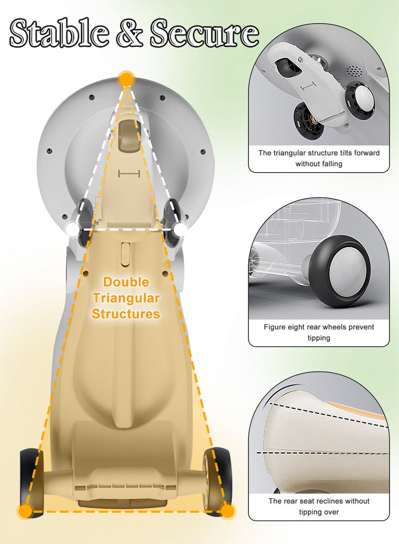 MaBaby سيارة دفع للأطفال، سيارة توازن متأرجحة مع عجلات متلألئة للمتعة في الهواء الطلق والداخلية، سيارة للأطفال من 1-3 سنوات للأولاد والبنات - Image 5