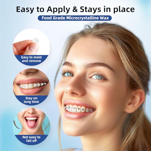 RAZOKO Orthodontic Wax for Braces Wax Dots 120 Individual Hygienic Packaging Dental Wax Mint - Image 3