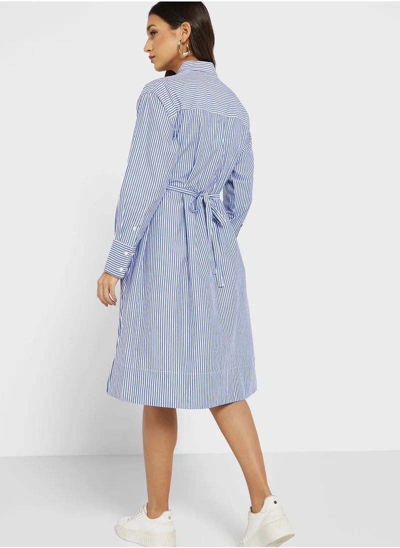 French Connection Striped Button Down Shirt Dress