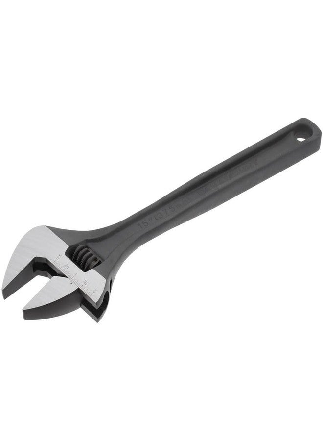 Paramount Black Oxide Vanadium Steel 15" Adjustable Wrench: 1-11/16 inch Jaw Capacity - Image 1