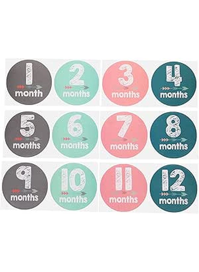 Newborn Baby Monthly Milestone Stickers Set Adhesive Photo Props Decal - Image 1