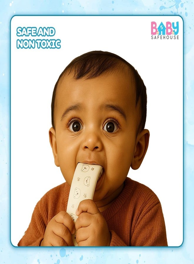 بيبي سيف هاوس شريط حماية متعدد الوظائف مطبوع على حواف الأثاث من BabySafeHouse، مُلصق مسبقًا بشريط لاصق (طول 6.5 قدم - طبعة دب باللون البيج) لحماية الأطفال من عبثهم - Image 3