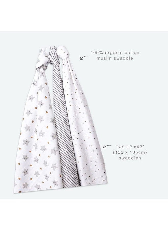 Masilo 100% Organic Cotton Swaddle Wrap New Born Swaddle Blanket Multiuse Muslin Cloth Swaddle Swaddle Gift Set Soft Baby Wrap Pack Of 3 42 X 42 Instar Gold  - Image 5