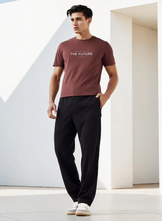 Iconic Iconic Slogan Print Pique T-shirt