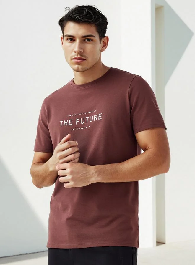 Iconic Iconic Slogan Print Pique T-shirt