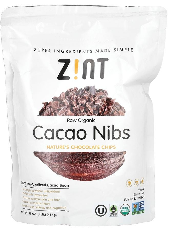 رقائق الكاكاو العضوية الخام 16 أونصة (454 جرام)