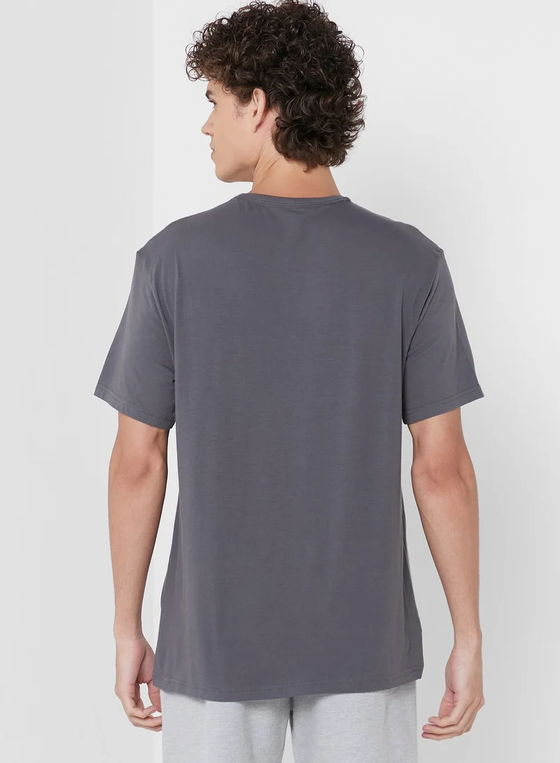 CALVIN KLEIN Logo Printed Crew Neck T-Shirt