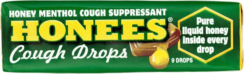 Honees Filled Menthol Cough Drops Honey Menthol Eucalyptus Cough Drops Natural Sore Throat Relief Nothing Artificial Throat Lozenges NonGMO Gluten Free 24 Pack 216 Drops - Image 2