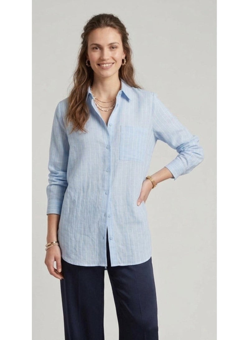 Carina Striped Linen Shirt - Image 1