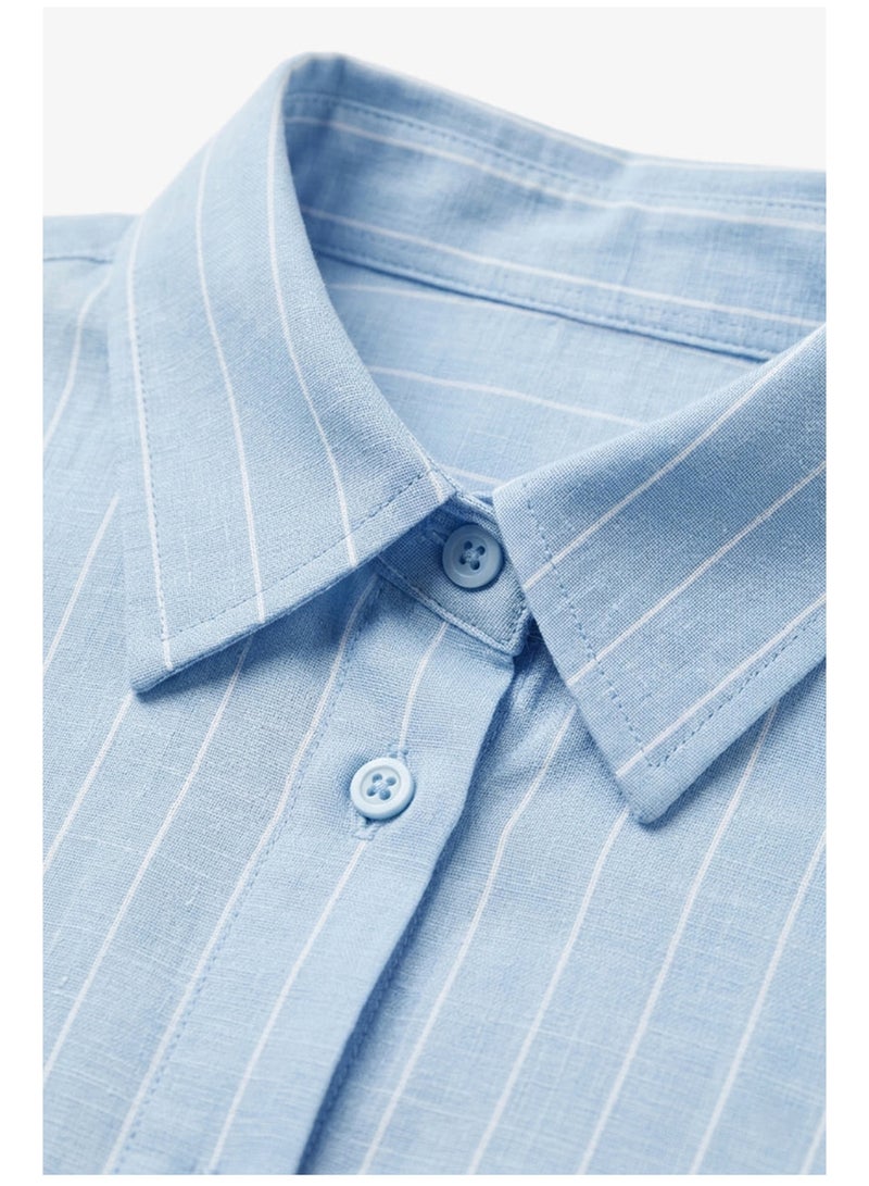 Carina Striped Linen Shirt - Image 4