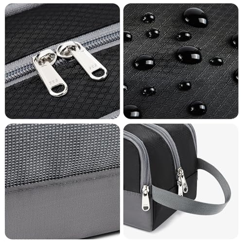 Yeiotsy Boys Toiletry Bag - Kids Travel Dopp Kit with Mesh Pockets, Compact Organizer for Gym, Camping, Hiking (Black) - Image 5