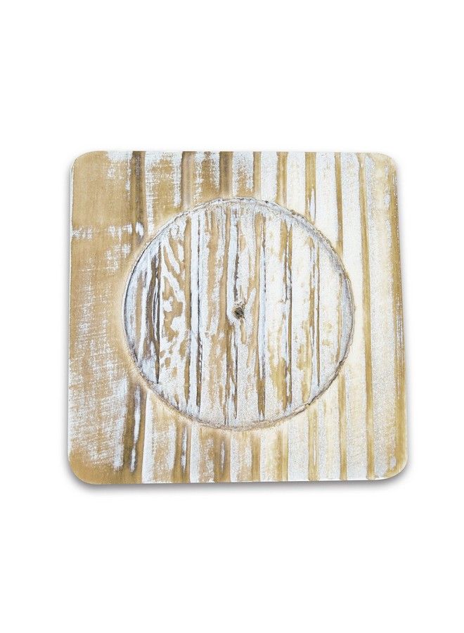 Puzzled Cota Global Baja Beach Starfish Nautical Wooden Coaster Set Rustic Square Coaster Set With Holder Cute Beach Theme Drink Coasters Set For Spill And Scratch Free Tabletop 6 Coasters And Holder Set - Image 3
