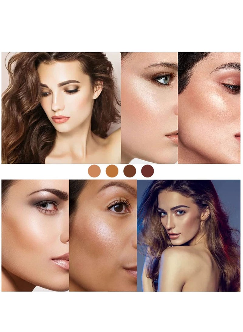 JULIA POP Luminous Bronzer Cream Highlighter Stick Shimmer Face Contour Illuminator Makeup Pearlescent Sponge Brush Head Stick Waterproof Long-lasting & Non-greasy Light Face Body Illuminator for Women  - Image 4