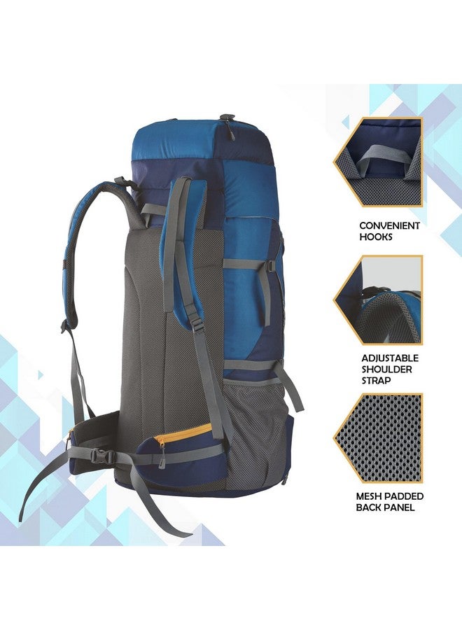 Trawoc حقيبة ظهر ترافوك أيرولينك سعة 60 لتر للسفر والمشي لمسافات طويلة والتخييم للرجال والنساء، ضمان 3 سنوات، زرقاء، HK006 - Image 3