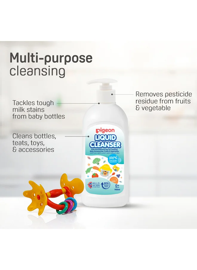 pigeon Liquid Cleanser For Baby Bottles, Accessories, Fruits And Vegetables 700 ML, 0 Months +