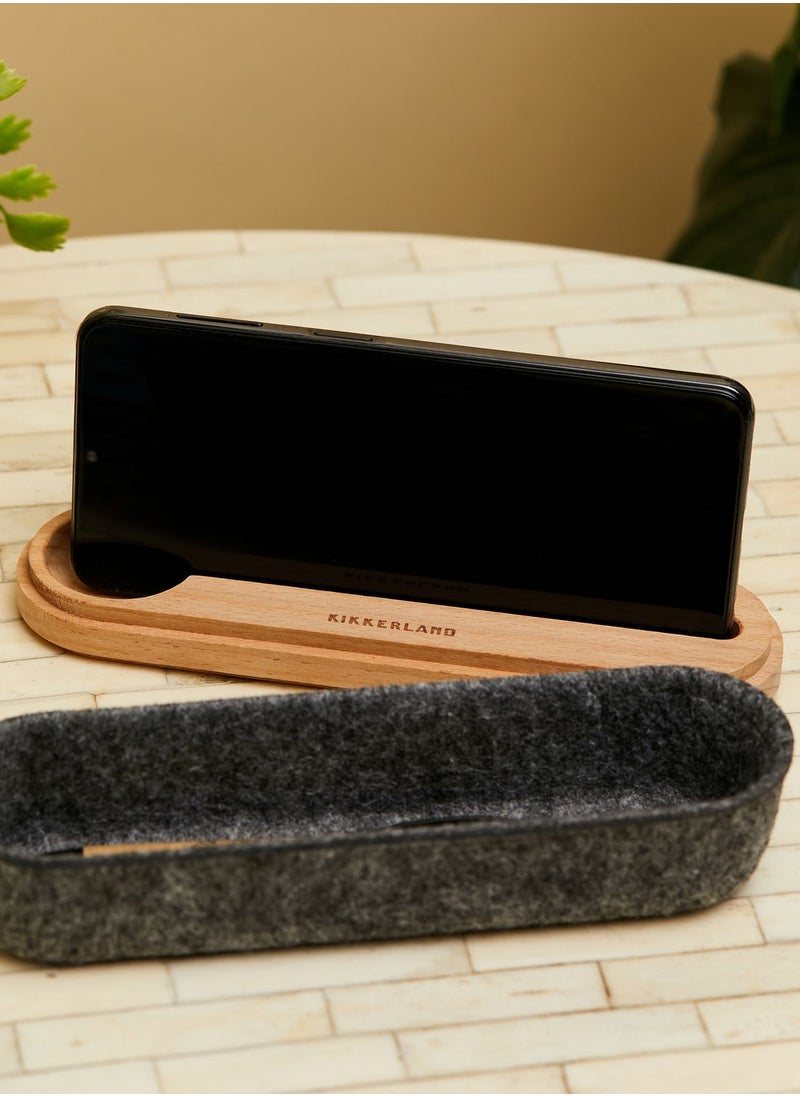 KIKKERLAND - Felt Pencil Case And Phone Stand - Image 1
