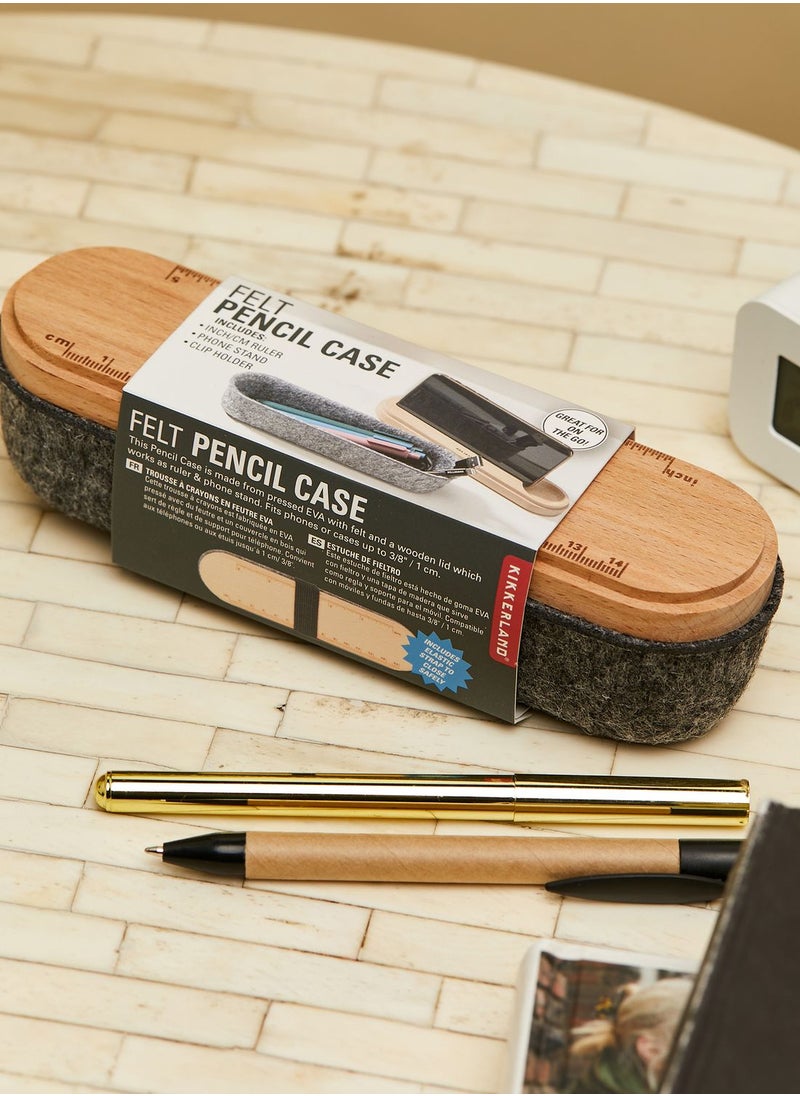 KIKKERLAND - Felt Pencil Case And Phone Stand - Image 1