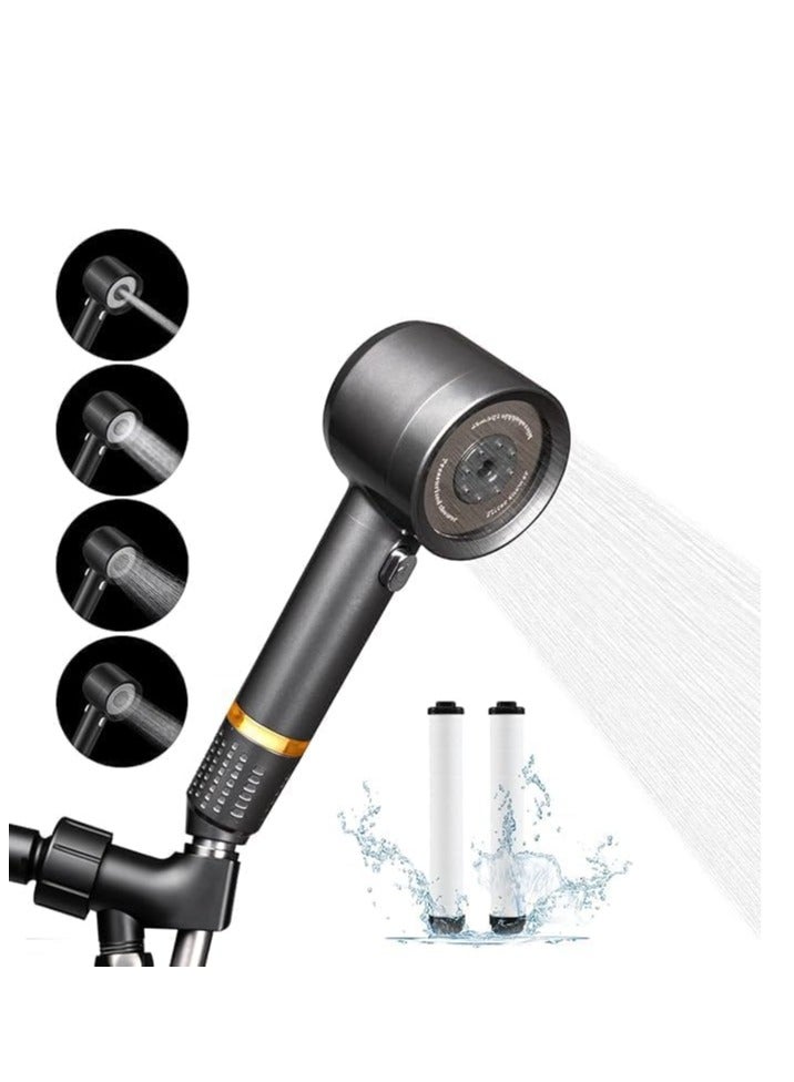 High Pressure Shower Head with 4 Spray Modes – Handheld Showerhead with Filter & Adjustable Water Flow, Anti-Clog Nozzles – Suitable for Low Water Pressure, Ideal for Bathroom Spa - Image 2