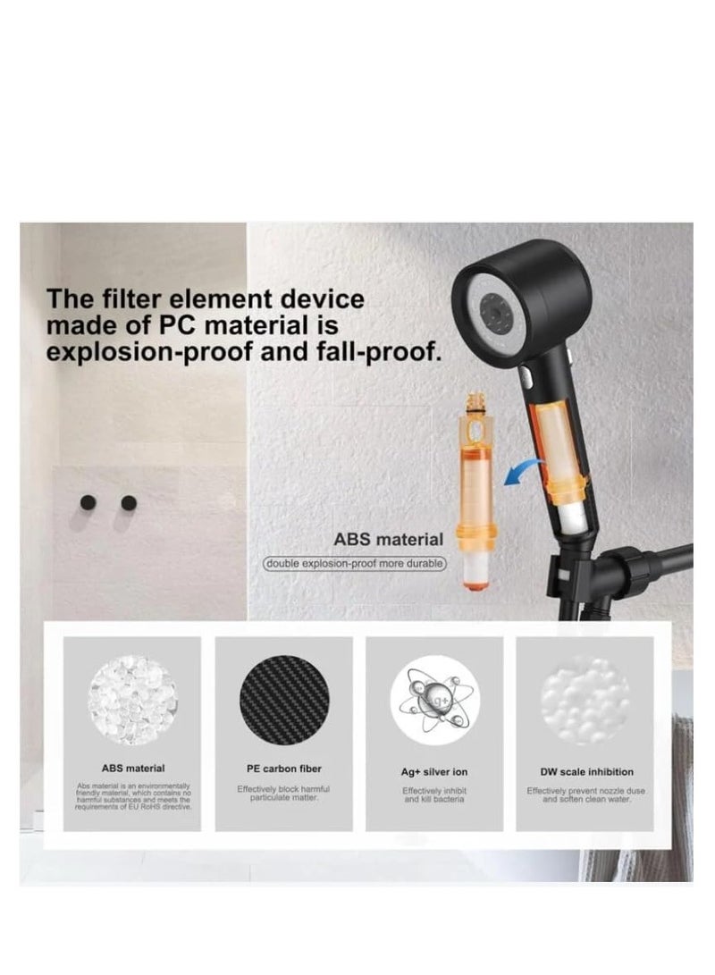 High Pressure Shower Head with 4 Spray Modes – Handheld Showerhead with Filter & Adjustable Water Flow, Anti-Clog Nozzles – Suitable for Low Water Pressure, Ideal for Bathroom Spa - Image 4