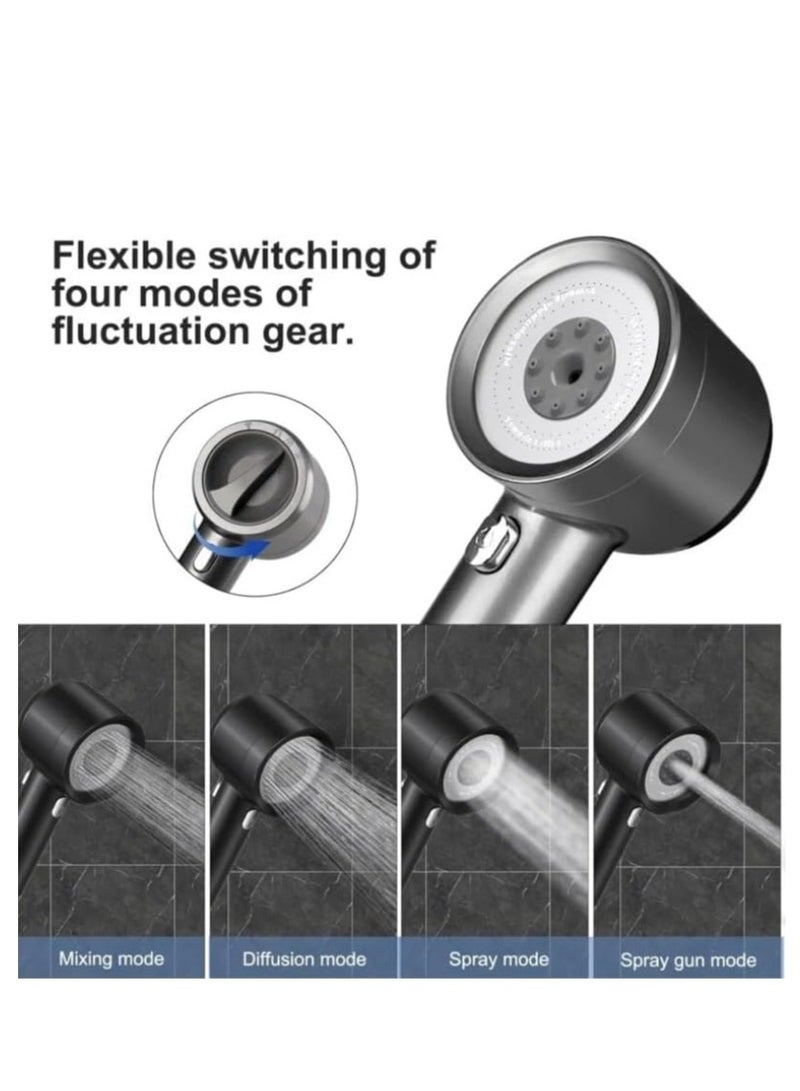 High Pressure Shower Head with 4 Spray Modes – Handheld Showerhead with Filter & Adjustable Water Flow, Anti-Clog Nozzles – Suitable for Low Water Pressure, Ideal for Bathroom Spa - Image 5